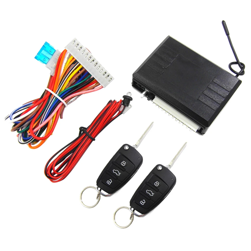 Car Central Lock, Keyless Entry Alarm System, Auto Remote Central Kit Vehicle Door Lock With 2 Remote Controllers