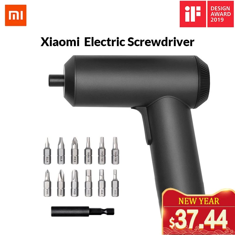 

2019 Mijia Electric Screwdriver With 12Pcs S2 Screw Bits 3.6V 2000mah Cordless Rechargeable Electric Screwdriver In Stock