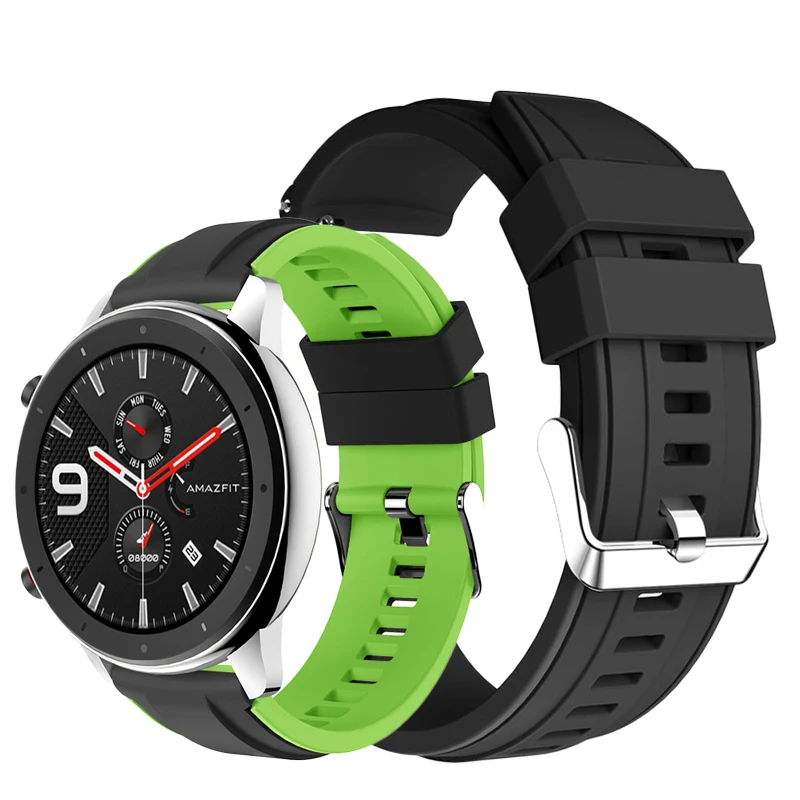 22 мм силиконовый ремешок для Xiaomi Huami Amazfit Pace Stratos GTR 47 Смарт-часы браслет Samsung Galaxy watch