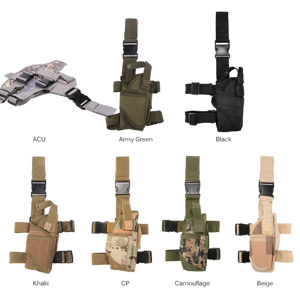 Outdoor Hunting Bags Hunting Holsters Shooting Gear Holster Thigh Leg Gear Holster Pouch Wrap-around with Coil Lanyard