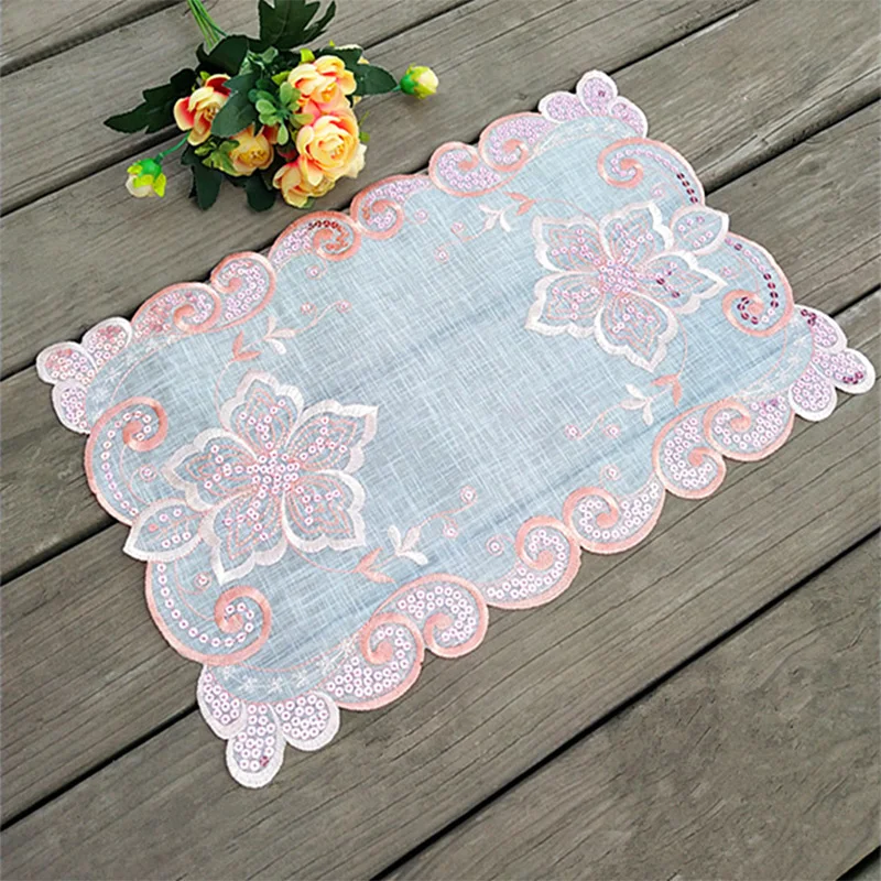 Modern Lace Placemat Cup Coaster Mug kitchen Christmas Glass Table Place Mat Cloth Embroidery Dining Doily Drink Tea Coffee Pad | Дом и сад