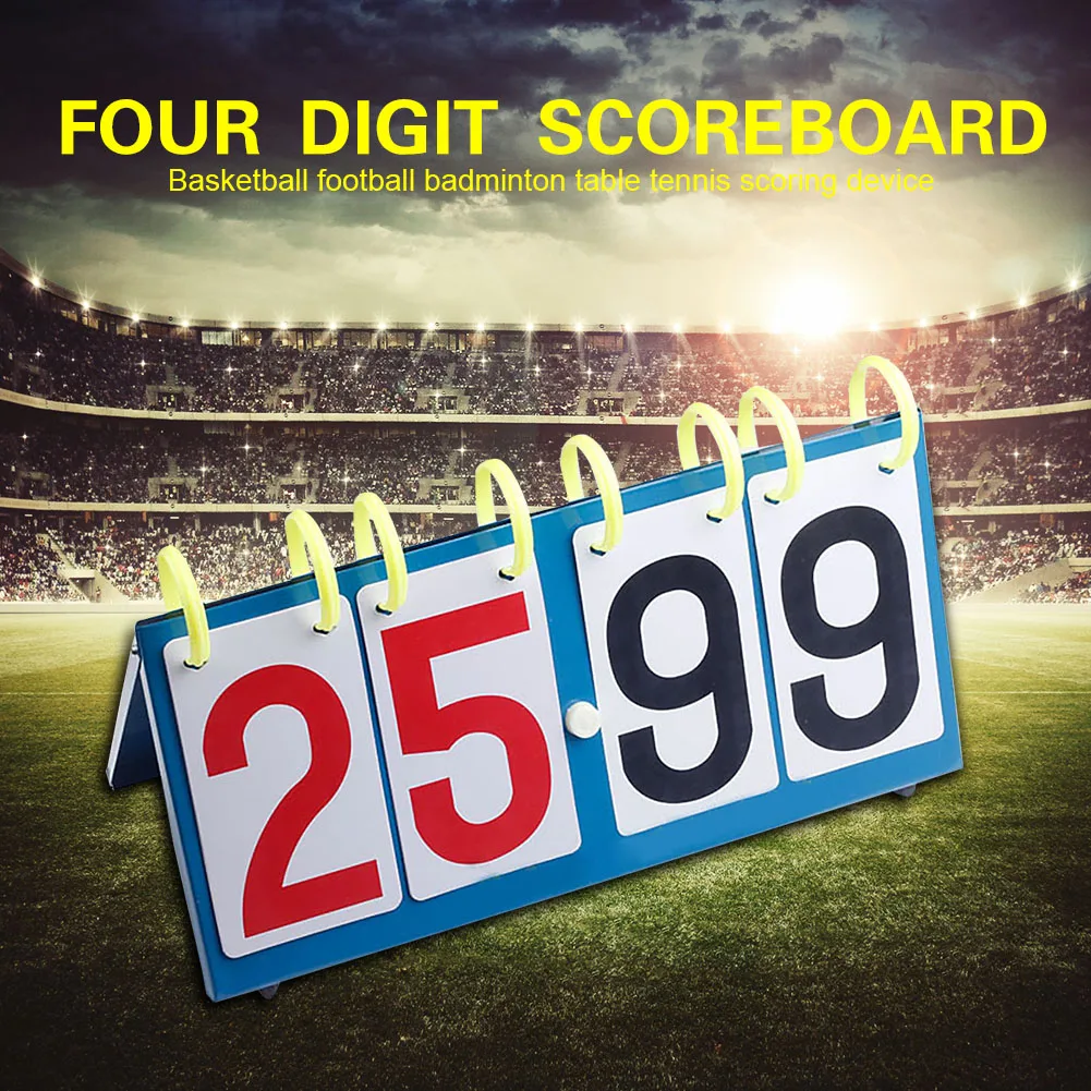 

1pc For Table Tennis Scoreboard Professional Football Badminton 4-Digit Portable Volleyball Basketball Sports Competition