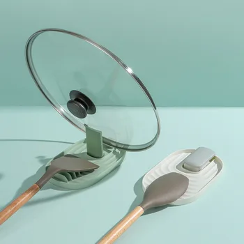 

Spatula Lid Rack Shelf Spatula Pot Lid Holder Rack Cover Lid Spoonbill Strainer Pad Rest Stand Containers Kitchen Storage Rack