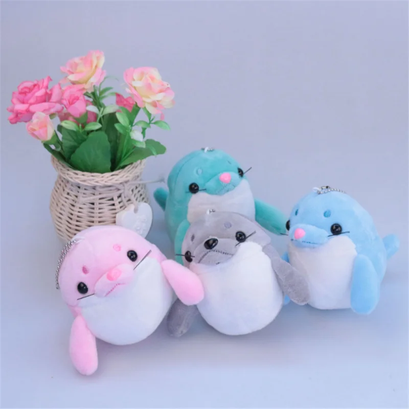 HANDANWEIRAN 1PCS creative 10cm sea lion plush toy cute PP cotton decorative pendant for boys and 4