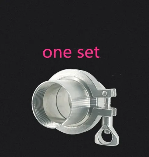 

1-1/2" 1.5" DN40 Sanitary Male Thread Ferrule OD 64MM Pipe Fittings+Tri Clamp+PTFE Gasket Stainless Steel SS304