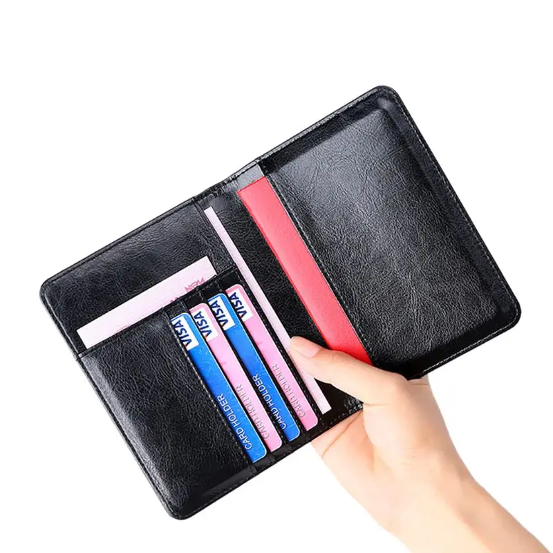 RFID Блокировка из натуральной кожи дорожный паспорт удостоверение Обложка держатель Чехол протектор Органайзер