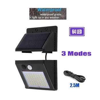 

Solar Lights Outdoor 64/30 LED Waterproof Motion Sensor Security Light Detachable Design Wall Light for Driveway Garden optional
