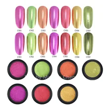 Хромированный зеркальный пигмент для ногтей Блестящий порошок розовый оранжевый желтый гель для украшения ногтей лак для ногтей