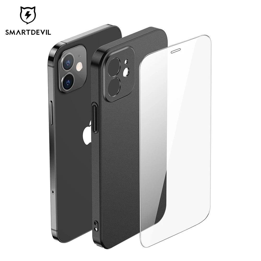 iphone 12 pro max cover SmartDevil Electroplating Matte Phone Case For iPhone 13 12 11 Pro Max Transparent Protective Cover Lens Full Protective best case for iphone 12 pro max