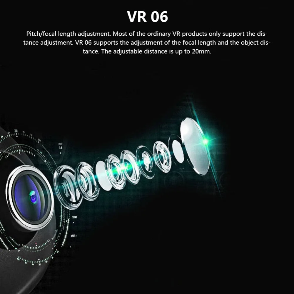 VR виртуальной реальности 3D VR очки Смарт очки гарнитура стерео Поддержка 360 ° Панорама для 3,5-6,0 дюймов смартфон
