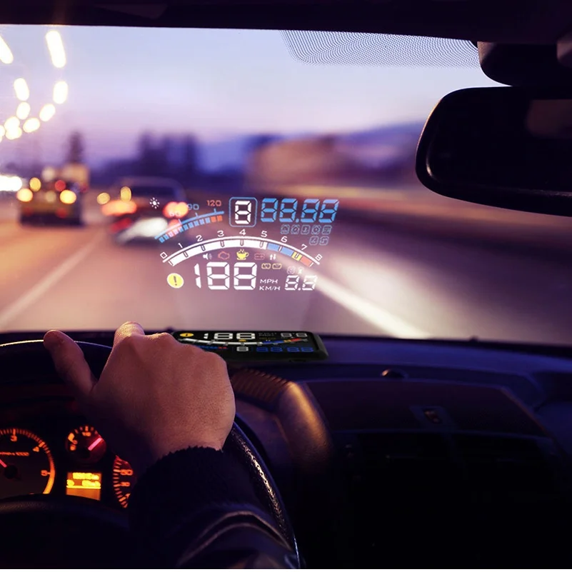 АВТО OBDII Автомобильная приборная панель на ветровом стекле OBD2 порт Head-Up дисплей Поддержка большинства ЕС и США автомобиля 5," дисплей головы автомобильный проектор скорости