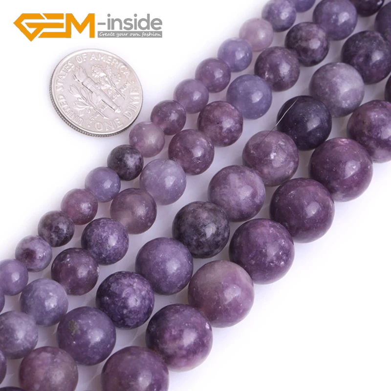 Natural Pink Lepidolite Stone Beads 6mm 8mm 10mm 12mm Loose For Jewelry Making Strand 15 Inches DIY Wholesale New | Украшения и