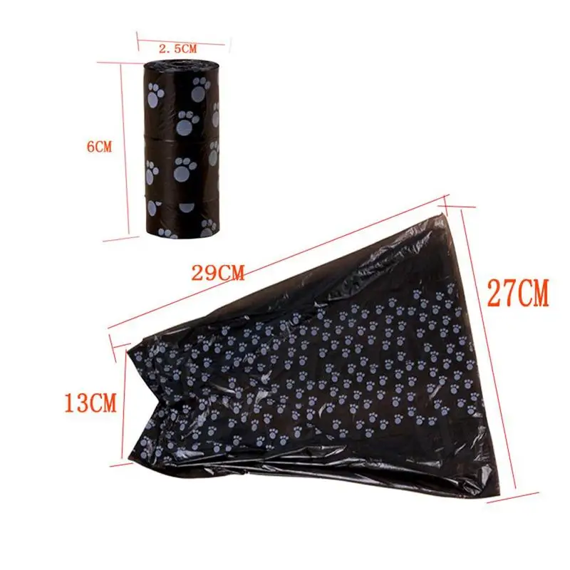 

random color Pet Supply Printing Cat Dog Poop Bags Outdoor Home Clean Refill Garbage Bag 1 roll of pet garbage bag