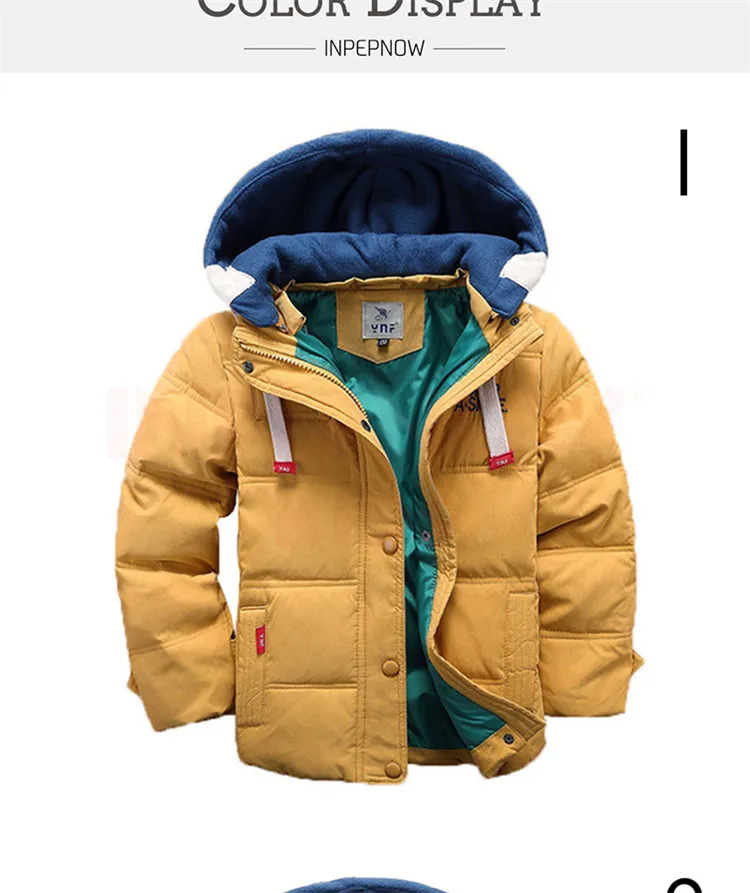 INPEPNOW Casual Children's Down Jacket Warm Winter Overall for Boy Winter Coat Kids Down& Parkas for Girls Coat Outerwear