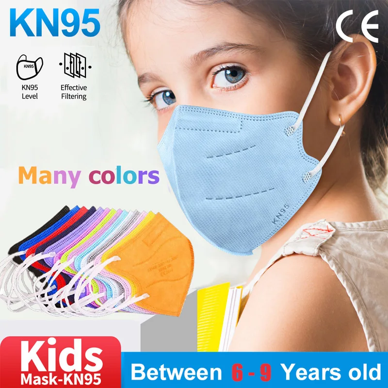 KN95 Kids Mascarillas 5 layer FFP2 Children Mask Protective Dustproof Breathable Mouth Reusable Fit 6-9 Years | Красота и здоровье