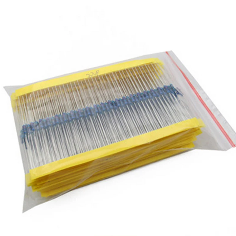 1/4W Resistance 1% 30 Kinds Each Value Metal Film Resistor Assortment Kit 300 600 PCS /Set 100R 1K 47K 10K 100K 4K7 metal film resistor,metal film resistors