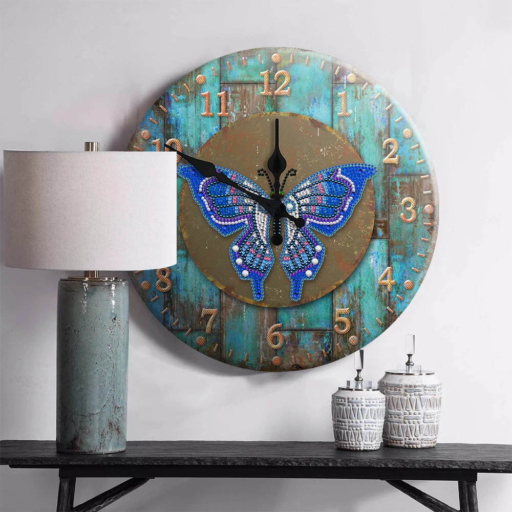 New Arrival Mandala Pattern Diamond Painting Clock 5D Tin Diamond Embroidery Cross Stitch Round Crystal Mosaic Home Wall Decor 5d diamond art 5D DIY Diamond Painting