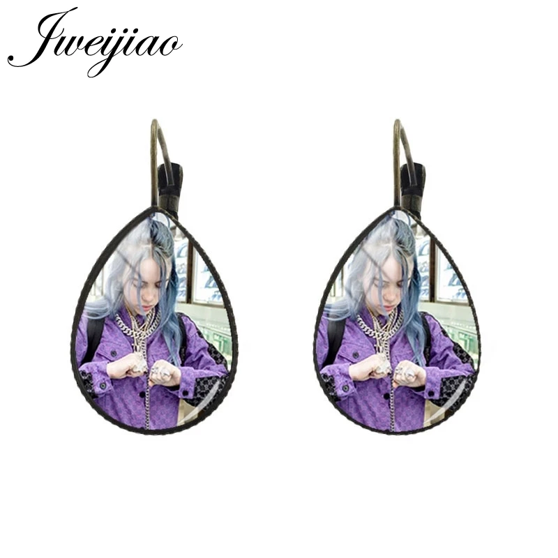 JWEIJIAO Billie Eilish, серьги, слеза, капля воды, серьги на клипсах для ушей, персональное лицо, угрюмое лицо, стиль хип-хоп, подарок для фанатов, горячая распродажа, Kolye HB10