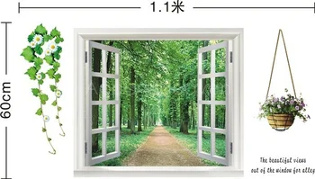 

Wall sticker 3D Window View Removable PVC Wall Sticker Landscape Decal Decor Mural Home FP8