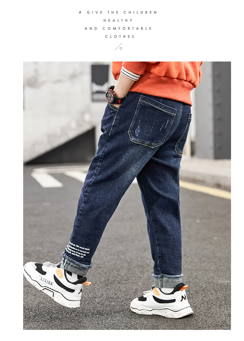 Зимние джинсы для мальчиков плотные теплые флисовые штаны джинсы для мальчиков хлопковые детские штаны повседневные штаны для мальчиков детские штаны на возраст от 13 до 14 лет