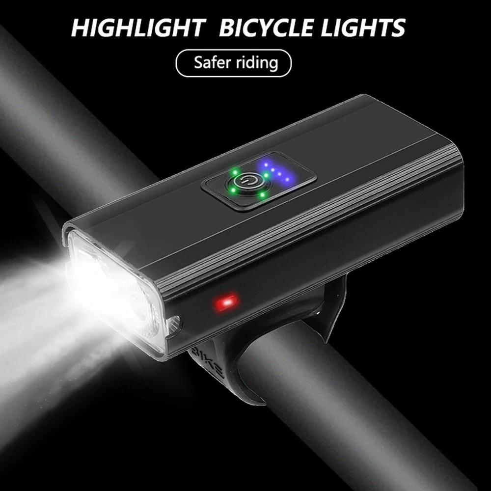 

1200mAh Bicycle Light T6 USB Rechargeable Bike Front Lights Waterproof LED Headlight 6Modes Cycling Flashlight Accessories