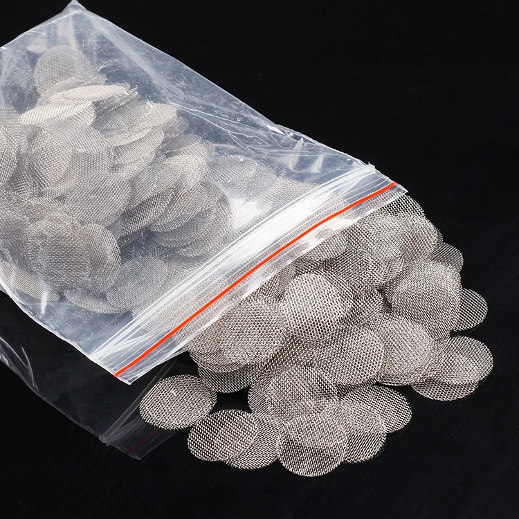 50pcs Pure Copper Pipe Filter Metal Pipe Tobacco Silver Combustion-supporting Net Filter 16mm 20mm