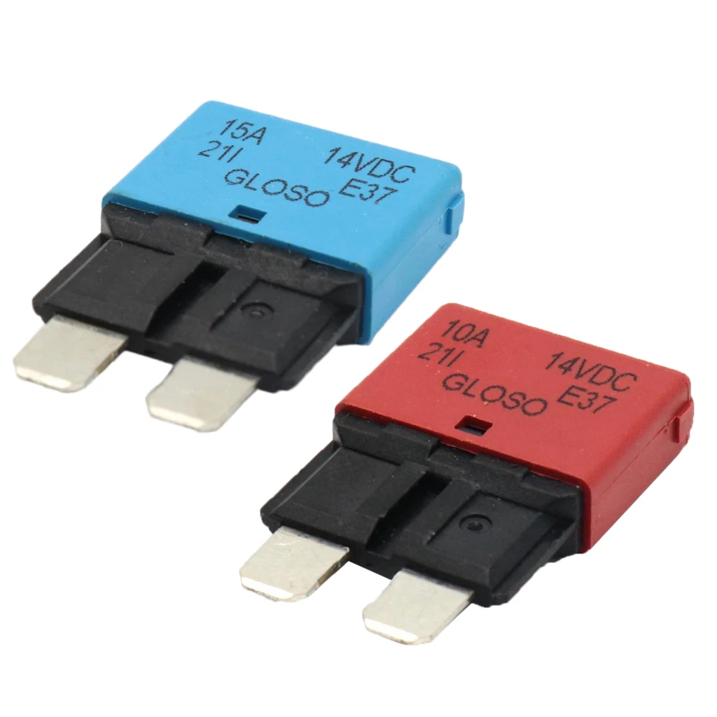 2Pack Blade Fuse Circuit Breaker Automatic Reset Marine 15A/10A