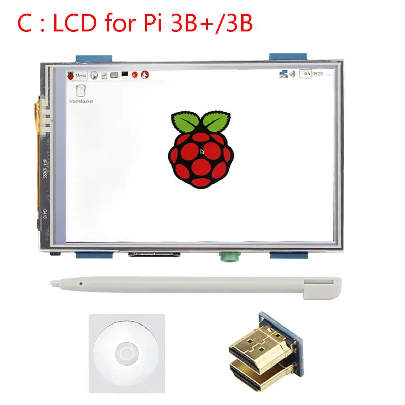 Raspberry Pi 4 Модель B 3,5 дюймов сенсорный экран 480x320 до 1920x1080 HDMI ЖК-дисплей+ акриловый чехол для Raspberry Pi 4B/3B+/3B - Цвет: for 3Bplus