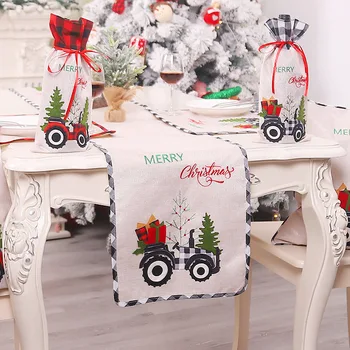 

Tablecloth Merry Christmas Placemat Festival Decoration Desk Cover Xmas Tree Car Element Party Home Dining Decor Supplies Hall