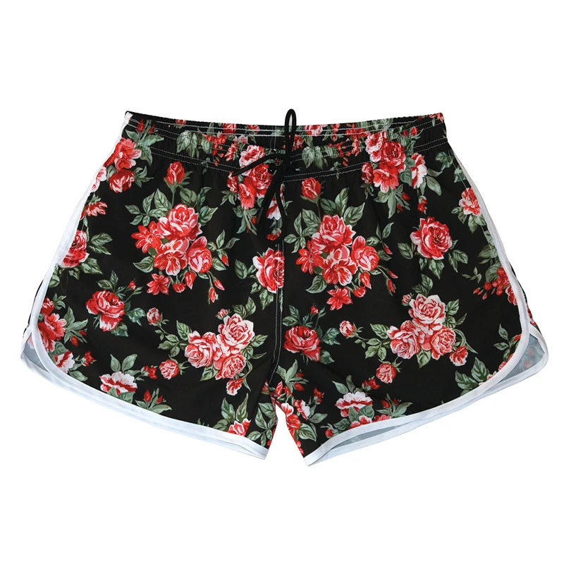 Pantalones cortos de playa para Shorts deportivos finos y holgados con estampado de flores en 3D, de secado rápido, bañador de tabla de surf para de verano|Pantalones de surf