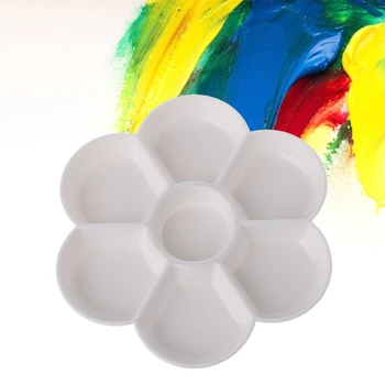 

7 Holes Palette High Quality Acrylic Gouache Watercolor Paint Palette Plastic R9JA