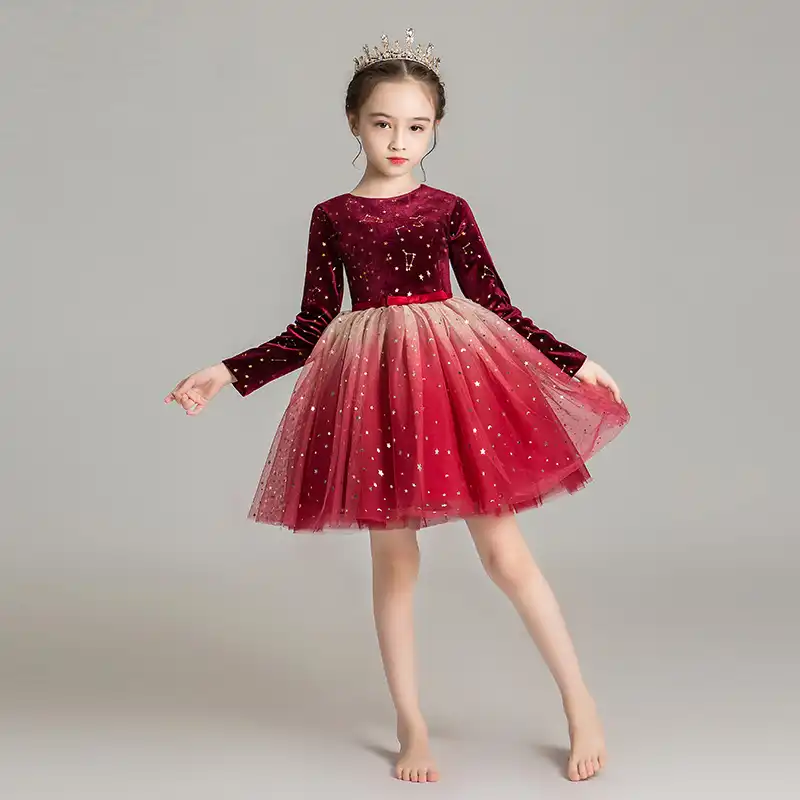 long sleeve toddler flower girl dress