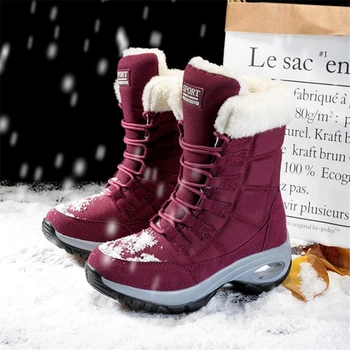 

Women Boots Keep Warm Quality Mid-Calf Snow Boots Ladies Waterproof Booties Chaussures Femme Ankle Winter Fur Woman Snow Boots
