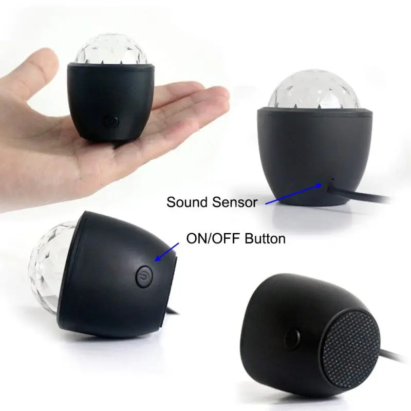 Car Small Crystal Magic LED Ball New LED USB Projector Flashing Disco Lights For KTV Car Bar Party Stage Halloween Christmas