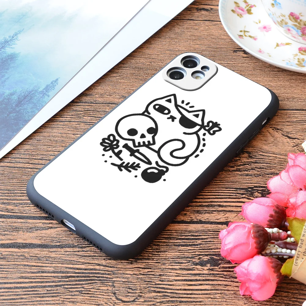 

For iPhone Badass Cat Print Soft Matt Apple iPhone Case