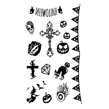 

1 Sheet Eyebrow Facial Fun Temporary Tattoos Stickers Dark Waterproof Tattoo For Face Body Art Halloween Party