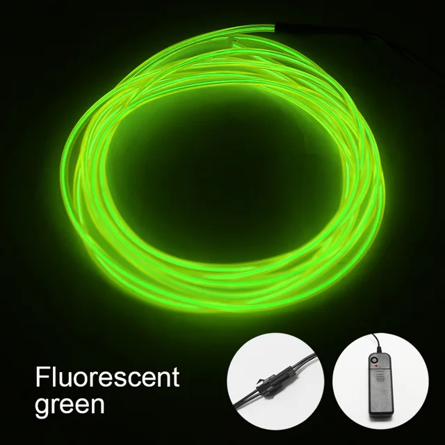 Neon Light El Led Neon Wire Under Car Flexible Soft Tube Lights Christmas LED Strip Sign Anime/Body Woman/Rooms Rope Light RGB Fluorescent green