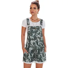 Новинка, стильный женский льняной комбинезон с коротким карманом и завязками на плечах, Летний комбинезон со средней талией, Женский Повседневный комбинезон на лямках