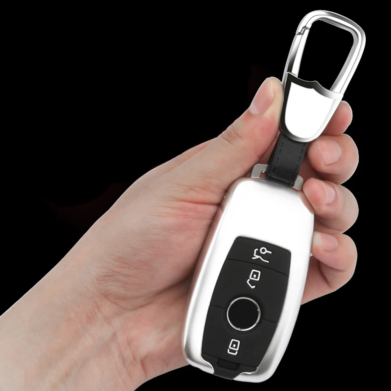Car Aluminium Alloy Key Case Cover protector For Mercedes Benz E Class E300L C260L A200L C180L GLC260L Accessories Car Styling