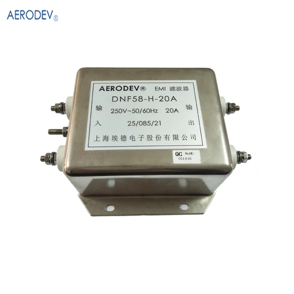 Фильтр питания Aerodev DNF58 H 20A однофазный 20А EMI фильтр 250 в 50 60 Гц для UPS электропитания