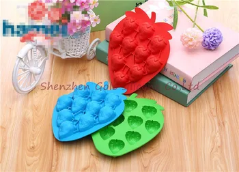

300pcs/lot Bar Party Drink Ice Tray Strawberry Shape Ice Cube Freeze Mold Ice Maker Mould NIE