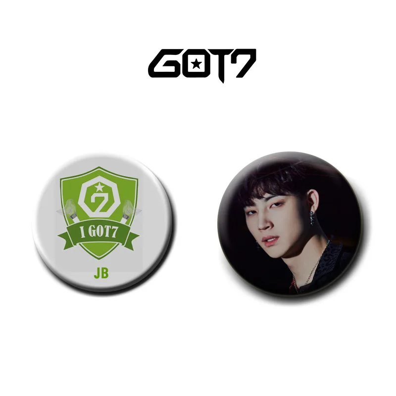 Kpop GOT7 круглые Броши YuGyeom бэмбам Джексон Марк Юниор JB YoungJae брошь сумка шляпа