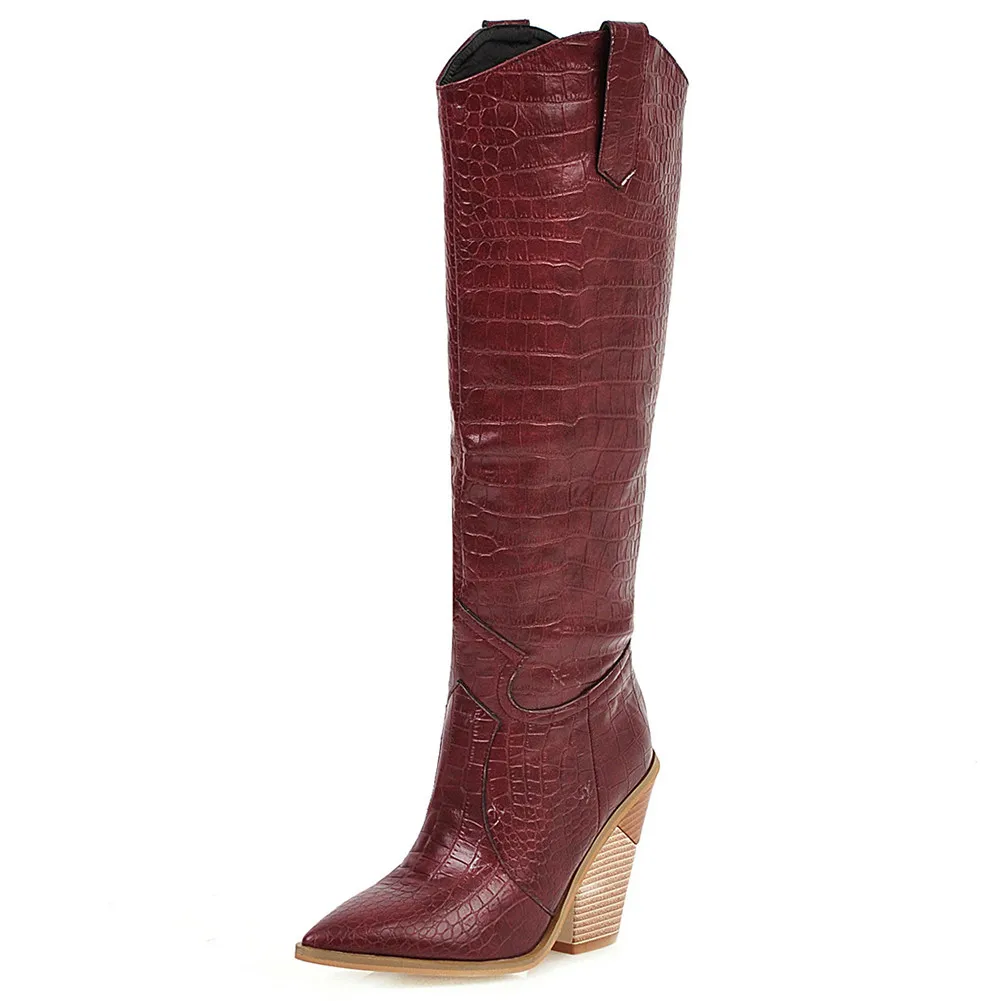 red 2 thin fur BONJOMARISA/Прямая поставка; большие размеры 34-48; брендовые зимние сапоги до колена; Женская мода года; ажурная на высоком каблуке; женская обувь - Цвет: red 2 thin fur