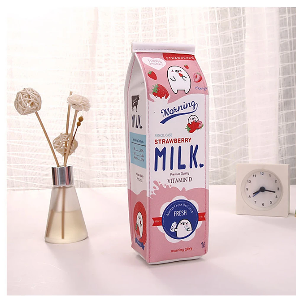 Estuche de lápices de leche para niñas y niños, estuches escolares de Corea, estuche de lápices inusuales, suministros de almacenamiento para la escuela y la de hogar y oficina| - AliExpress