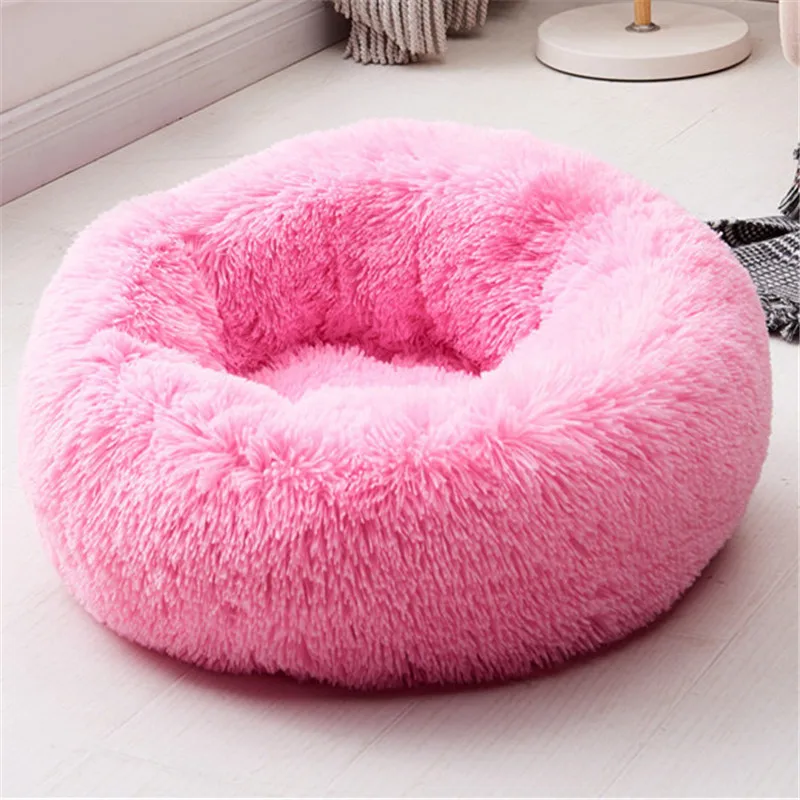 Soft Comfy Calming Dog Beds for Large Medium Small Dogs Puppy Labrador Amazingly Cat Marshmallow Bed Washable Plush Pet Bed - Цвет: rose pink