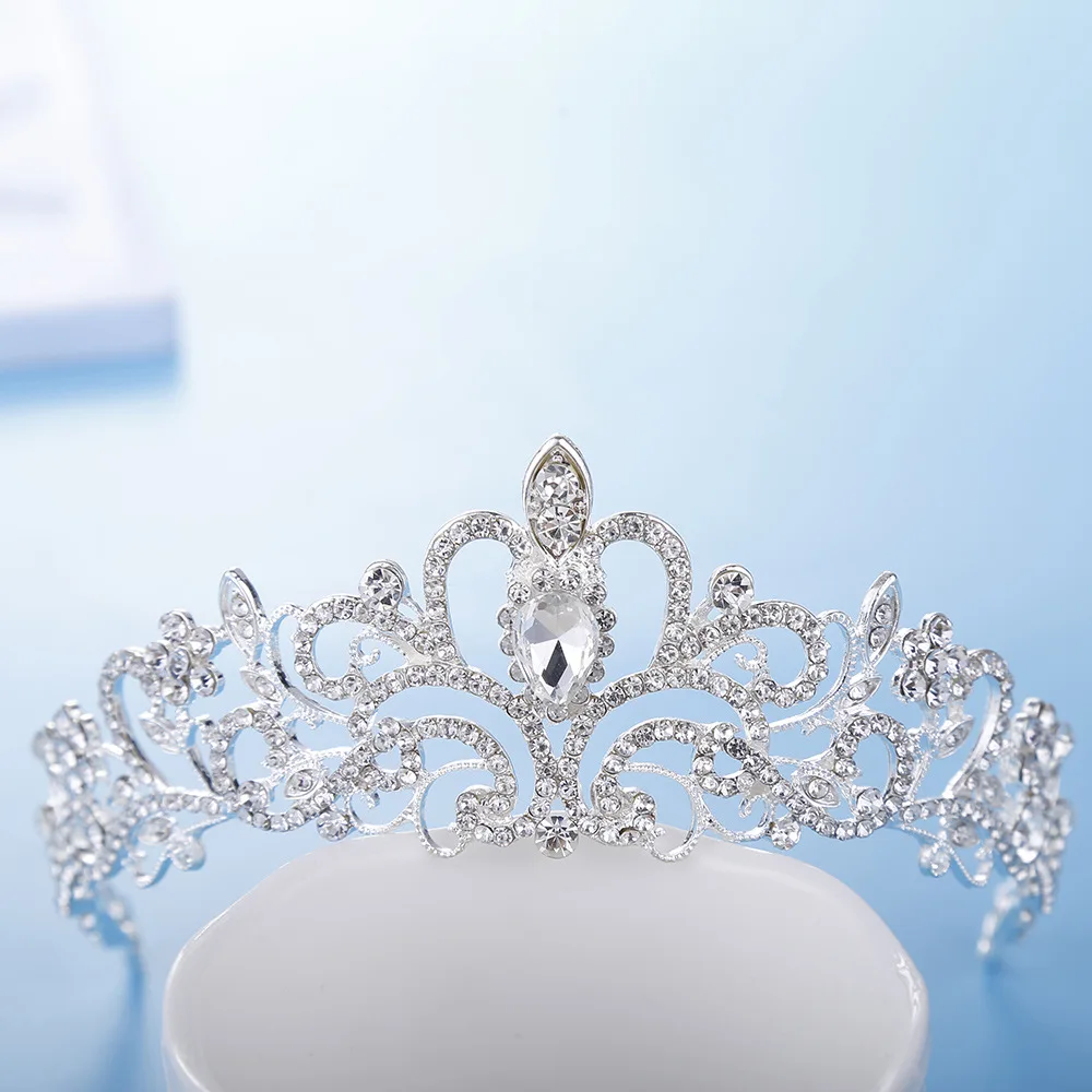 crown FARLENA покрытые серебром, изысканные лозы, корона, ожерелье, серьги, набор для невесты, Модный с кристаллами, со стразами, свадебные ювелирные наборы - Окраска металла: crown
