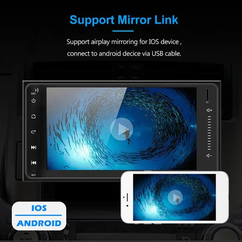 7 дюймов Android 8,1 автомобильный стерео gps Bluetooth AM FM RDS MP5 плеер для Toyota