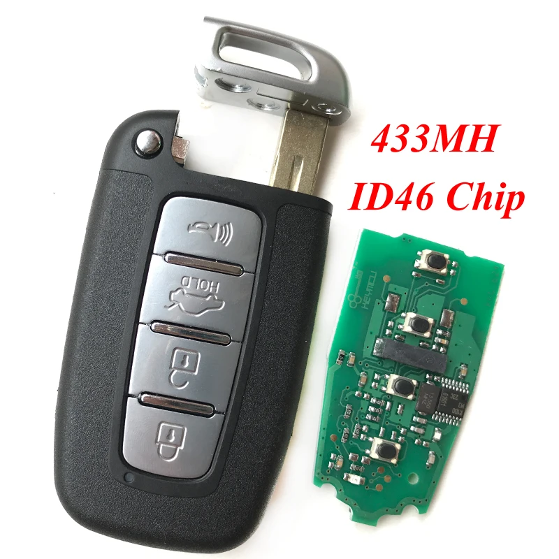 4 кнопки 433 МГц Автомобильный ключ для Hyundai I30 IX35 Sonata Genesis Equus Veloster 2009 2010 2011 2012 2013 2014