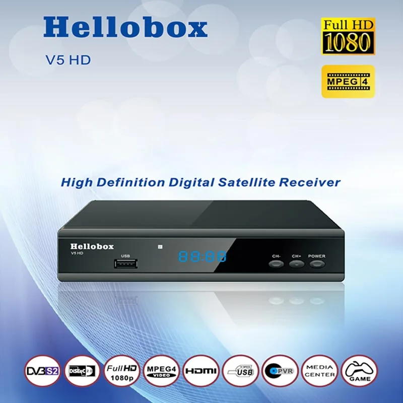 Hellobox V5 Satellite TV Receiver PowrVu IKS Biss fully autoroll DVB S2 Built-in Satellite Finder HD Digital TV Box