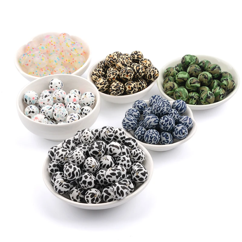 LOFCA 실리콘 구슬 12mm 50 개/몫 젖니가 남 목걸이 라운드 실리콘 구슬 Teether 장난감 실리콘 BPA 무료 간호